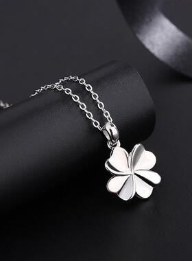 陷入我们的热恋刘浩存徐栀同款银色四叶草项链轻奢高级感锁骨链女