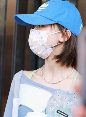 妻子的浪漫旅行戚薇同款小雏菊吊坠项链叠戴天然石串珠锁骨链高级