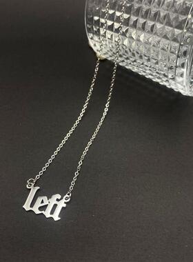 登陆少年左航同款left字母项链高级感简约百搭吊坠金色锁骨链颈链