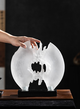 新中式透明异型雕塑工艺品摆件中古书房博古架样板间民宿装饰品