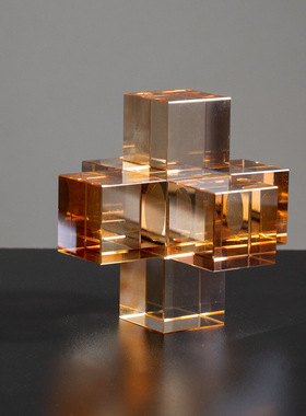 现代轻奢金属几何售楼摆件客厅电视柜样板间高档酒店玄关软装饰品