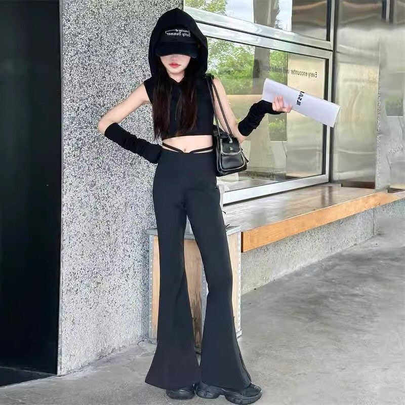 女大童童装潮酷女童废土风连帽上衣显瘦喇叭裤爵士舞演出两件套潮,淘宝优惠券,粉丝福利购,淘宝优惠卷