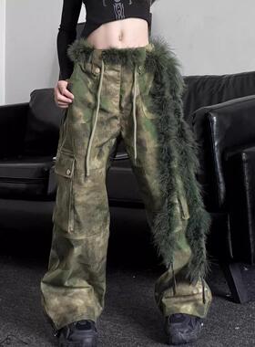 潮酷女童爵士舞肚皮舞毛毛腰链印度舞蹈腰臀巾演出服装腰带腰封