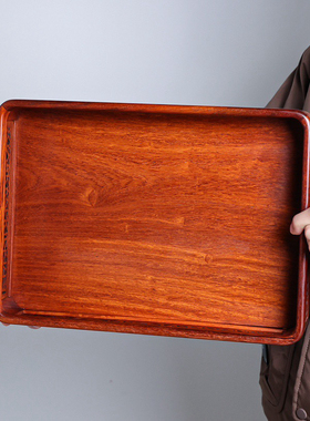 全独板镂空托盘缅甸花梨缅花全独板水果篮都承盘文承盘托盘