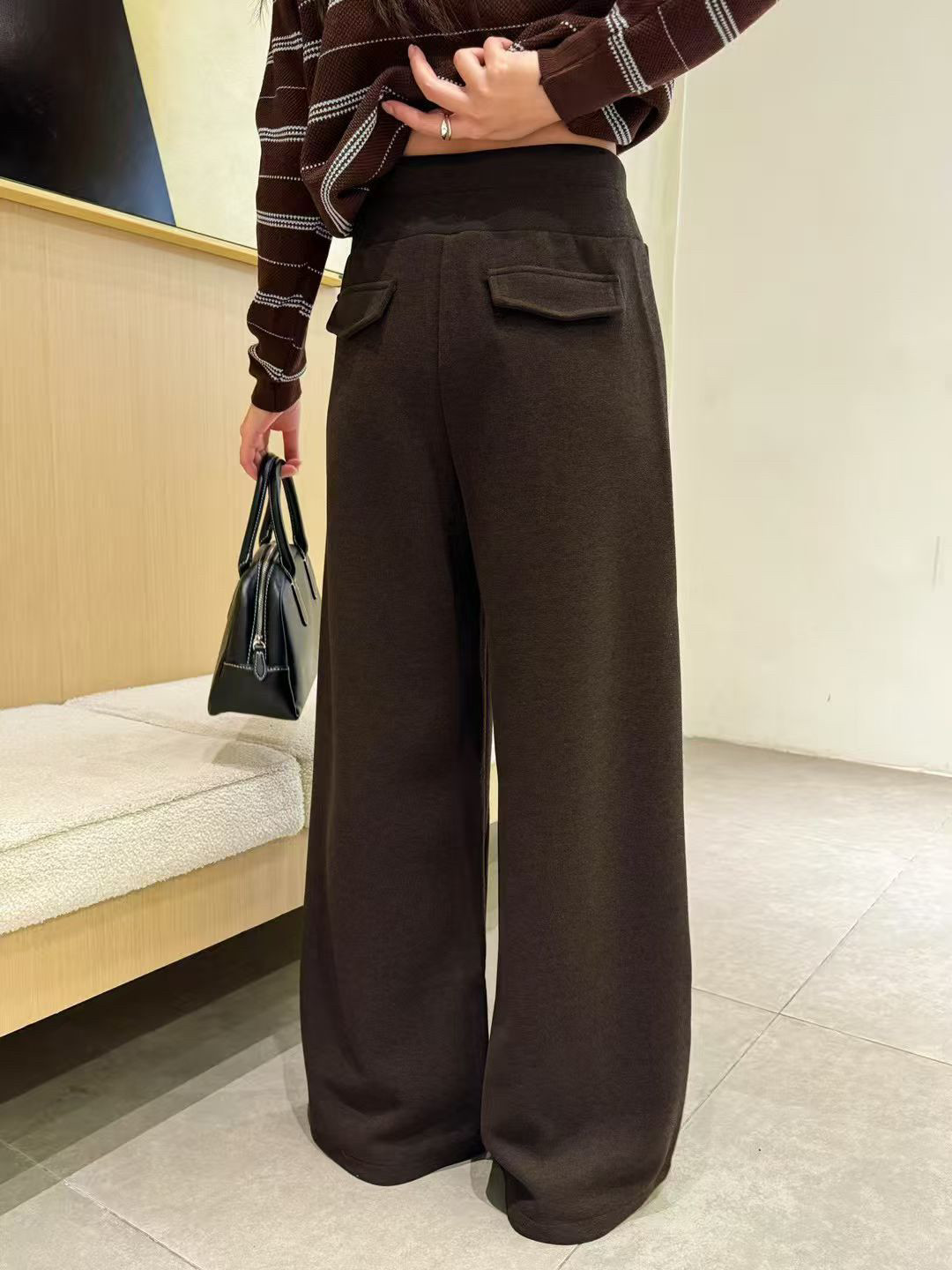 韩范L Y25冬季品质新款宽松显瘦百搭高腰直筒阔腿休闲裤女866,淘宝优惠券,粉丝福利购,淘宝优惠卷