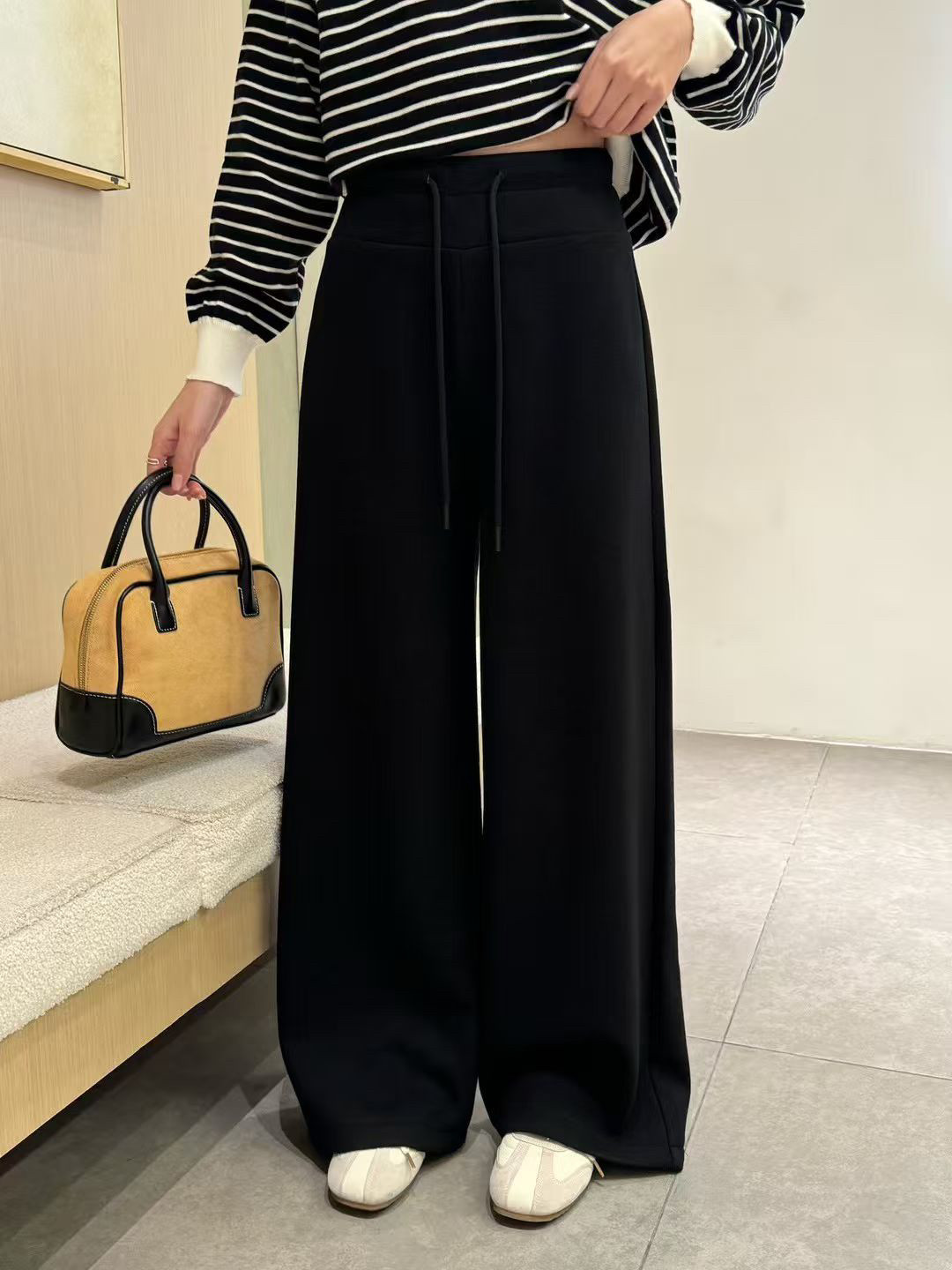 韩范L Y25冬季品质新款宽松显瘦百搭高腰直筒阔腿休闲裤女866,淘宝优惠券,粉丝福利购,淘宝优惠卷