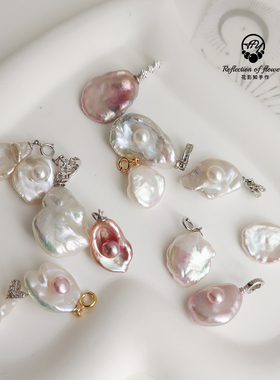 一物一拍异形珍珠吊坠小众纯银