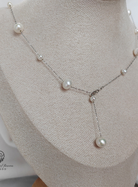 满天星天然淡水珍珠项链女年轻款锁骨链甜美气质简约S925银项链