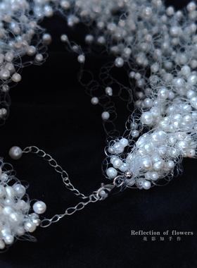 星河璀璨满天星天然珍珠项链礼服透明鱼线锁骨链气质颈链珍珠多层