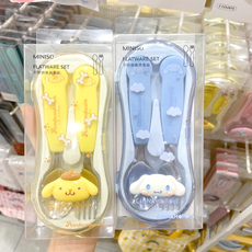 Набор столовых приборов miniso名创优品三丽鸥不锈钢餐具套装儿童学生便携玉桂狗叉子勺子 640094929