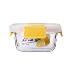 Пищевой контейнер miniso名创优品柠檬黄系列玻璃保鲜盒汤碗耐热便当水果饭盒微波炉
