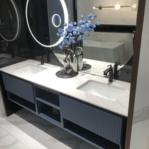 Modern minimalist light and luxurious rock board bath cabinet composition integrated basin smart bathroom washroom washbasin washstand Dressing Room