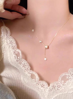 小蛮腰四叶草项链轻奢小众高级感