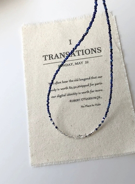 s925纯银渐变蓝色项链女2025新款