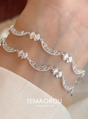 蝴蝶结波浪边手链女简约气质百搭