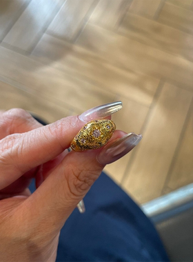 复古老钱风八芒星戒指女2026新款