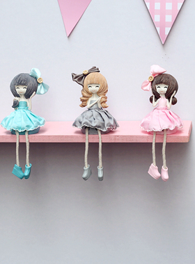 四大美女卡通风吊脚隔板工艺摆件