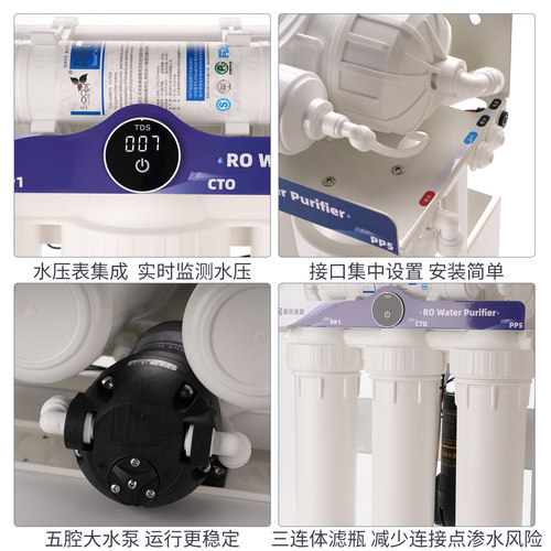 大流量400G800G家用反渗透RO机直饮厨房纯水机商用奶茶店通用滤芯 - 图1