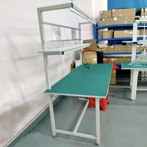 防静电工作台双层带灯流水线无尘车间检验工作台维修桌实验操作台 - 图1