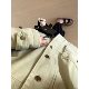 Pu leather lapel splicing wash cotton khaki windbreaker jacket