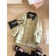 Pu leather lapel splicing wash cotton khaki windbreaker jacket