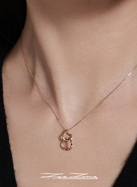 ZoeZong佐伊踪几何圆环葫芦项链女金色金属百搭设计师款