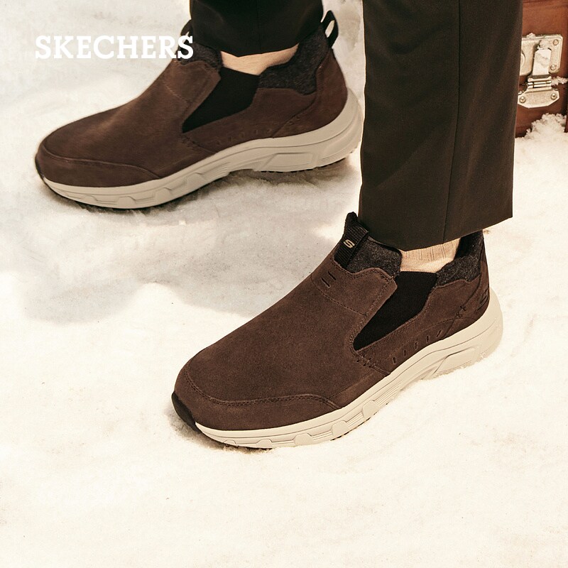 斯凯奇冬季男子高帮鞋加厚加绒保暖棉鞋户外运动舒适休闲鞋雪地靴
