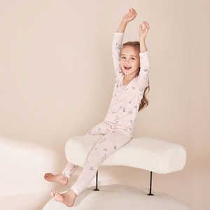 盛凯安琪儿童秋衣秋裤男童春秋薄莫代尔内衣套装宝宝线衣女童睡衣