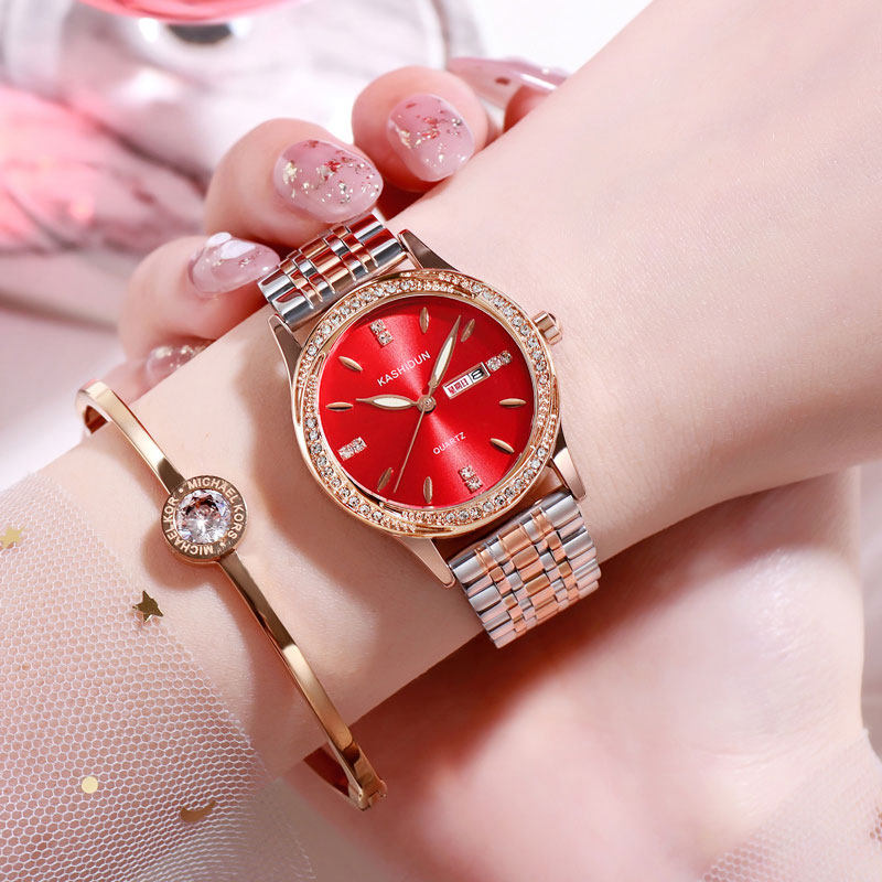 卡诗顿正品防水女士夜光轻奢款手表 卡诗顿敬恒国产腕表