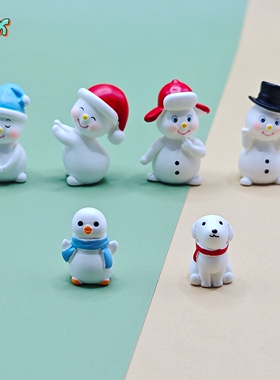 圣诞雪人企鹅树脂桌面摆件