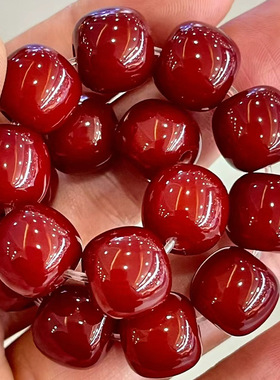 源头工厂樱桃红天然菩提手串桶珠绕指柔学生手链diy菩提盘玩
