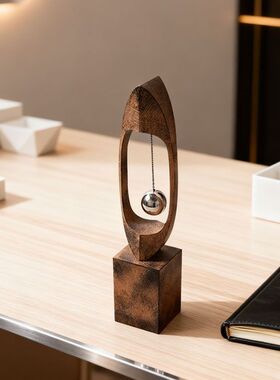 侘寂风创意摆球装饰工艺品摆设样板房酒店书房客厅书柜艺术摆件