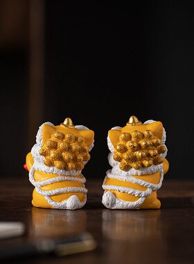 醒狮摆件国潮舞狮文创狮子头客厅酒柜装饰品公司伴手礼高级感礼物