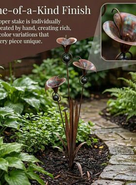 跨境 Flamed Copper Three Calla Lilies焰红铜色三株马蹄莲地插