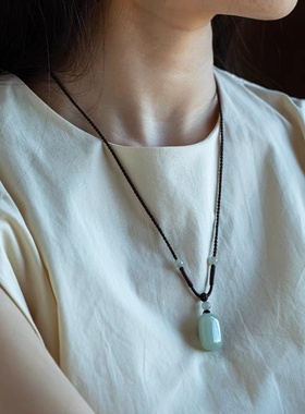 天然和田玉保真手工编织吊坠绳