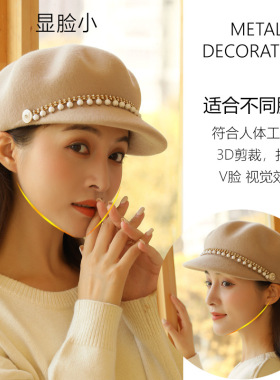 鸭舌帽女秋冬时尚南瓜贝雷帽百搭羊毛呢八角帽子短檐画家帽报童