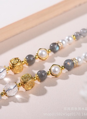 新中式六字真言月光石项链