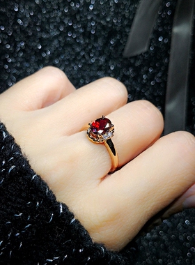 复古百搭轻奢多彩宝石戒指