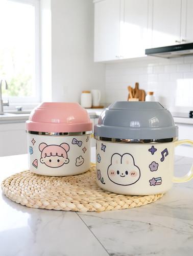 304不锈钢新款饭盒带盖学生快餐杯泡面碗上班族宿舍成人碗筷套装 - 图1