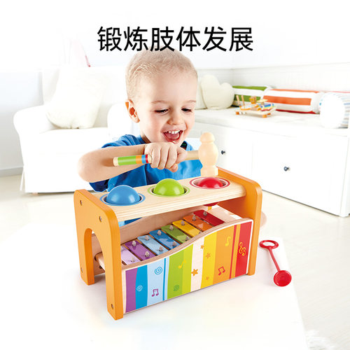 Hape手敲琴台宝宝婴儿八音小木琴儿童益智玩具1-2岁打击音乐乐器 - 图3