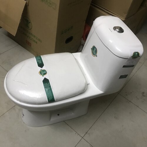 家用大管道蹲改坐马桶老房专用580孔距独孔直冲式下排缓降坐便器 - 图1