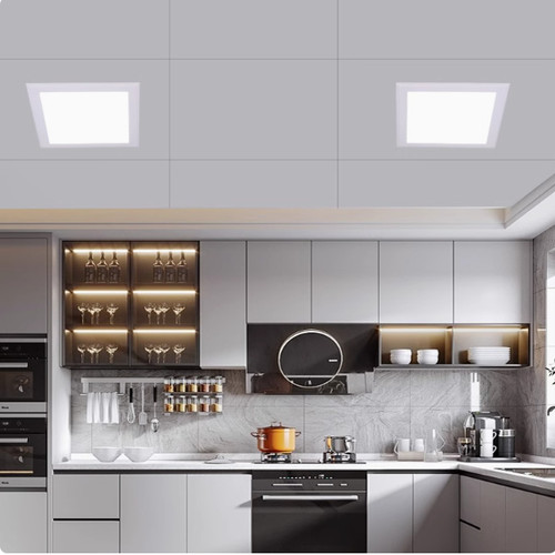方形开孔17x17LED厨卫灯嵌入式20cm厨房灯30x30卫生间卡扣吊顶灯 - 图2