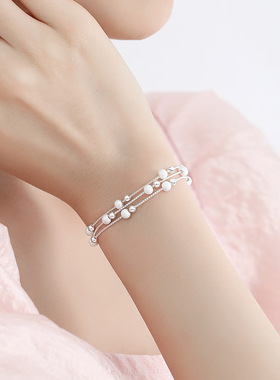 闽粤S990纯银手链夏季高级感气质百搭时尚设计饰品批发送女友礼物