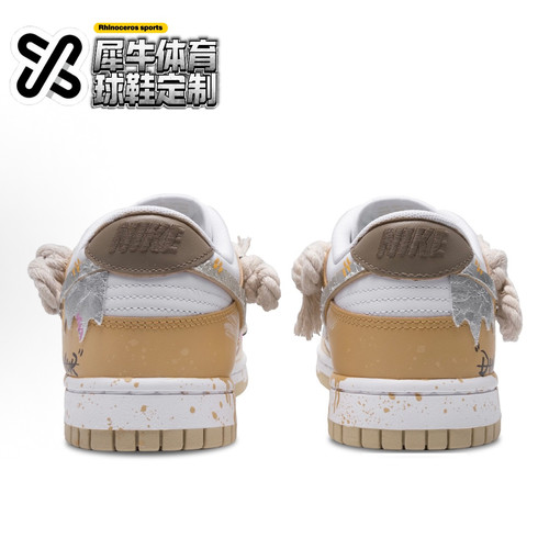 【定制球鞋】Nike Dunk 黄银流体艺术 涂鸦 喷绘 黄白 DV0833-100 - 图2