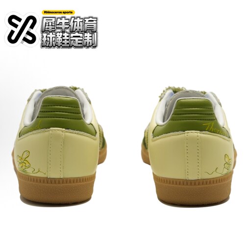 【定制球鞋】adidas originals SAMBA 绘秋意 涂鸦 野蕨绿 IE3437 - 图3