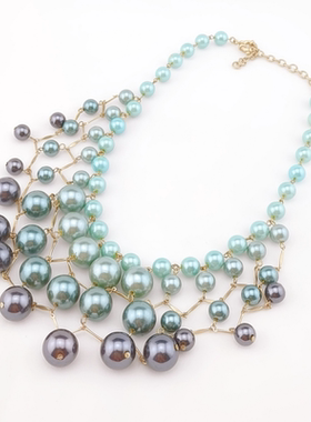 青岛饰品欧美百搭新款女款饰品潮流简约款珍珠项链清仓特价不包邮