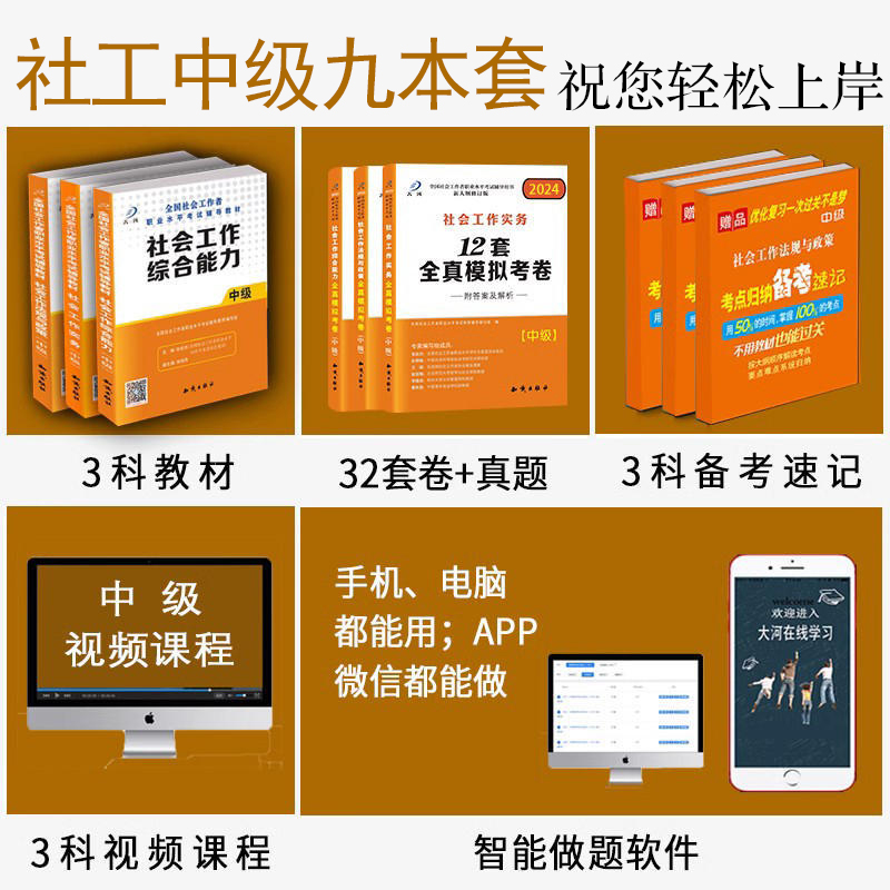 2024社会工作师中级教材题库真题试卷社会工作者社工证社区考试工作实务综合能力法规与政策全国职业水平考试教材视频全套2024年-图0