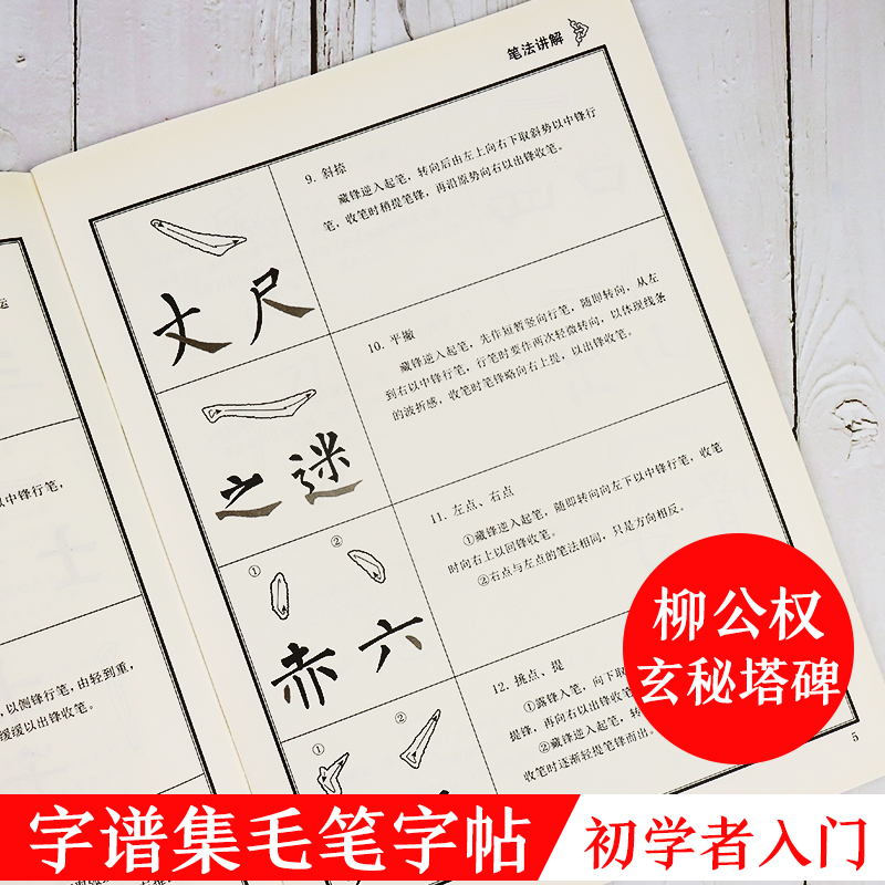 柳公权玄秘塔碑字帖描红本书谱集字选墨点毛笔字帖中国历代名家书法描红字帖古代碑帖墨迹成人初学者入门自学毛笔楷书临摹范本-图1