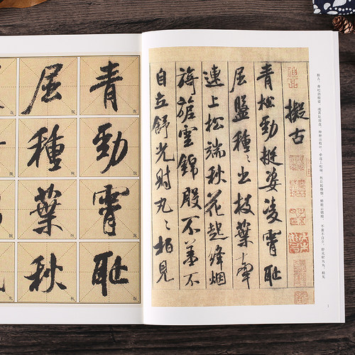 米芾行书字帖 米芾书苕溪诗帖蜀素帖行书毛笔书法字帖 原碑帖放大临摹 墨点毛笔字帖行书 湖北美术出版社米芾书法全集2册米芾字帖 - 图1