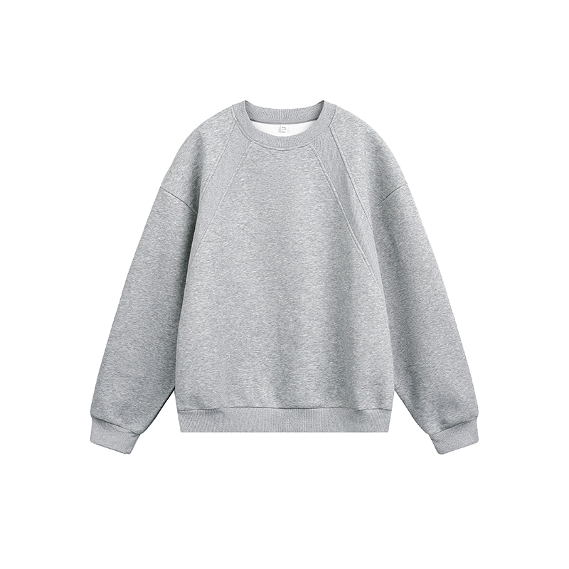 廓形套头衫纯色卫衣男加肥加大码潮胖子宽松运动秋季休闲长袖T恤 - 图3